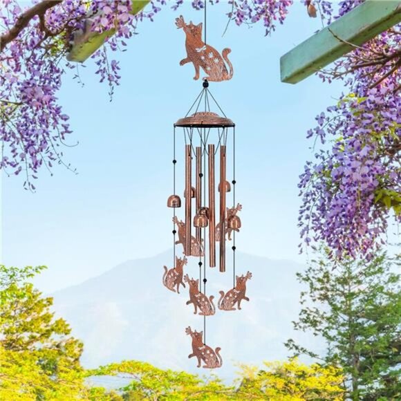 Cat Wind Chimes Outdoor Cat Gifts for Women/Men/Mom/Grandma/Wife/Friends - Picture 2 of 7